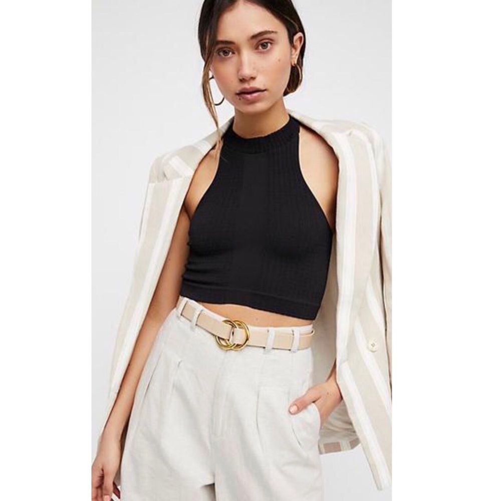(Free people) seamless black crop top